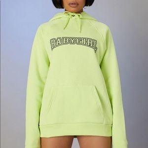 Dolls Kill | Tops | Dolls Kill Neon Baby Girl Poster Girl Oversized Hoodie  | Poshmark